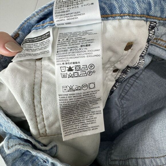 Levi's Mens Jeans 44 Blue Lo-Ball Stack Slim Tapered Streetwear Distressed Knee - Picture 14 of 15